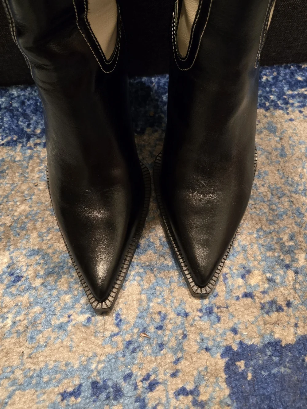 Steve Madden Kaz Black and Cream Western Tall Boots